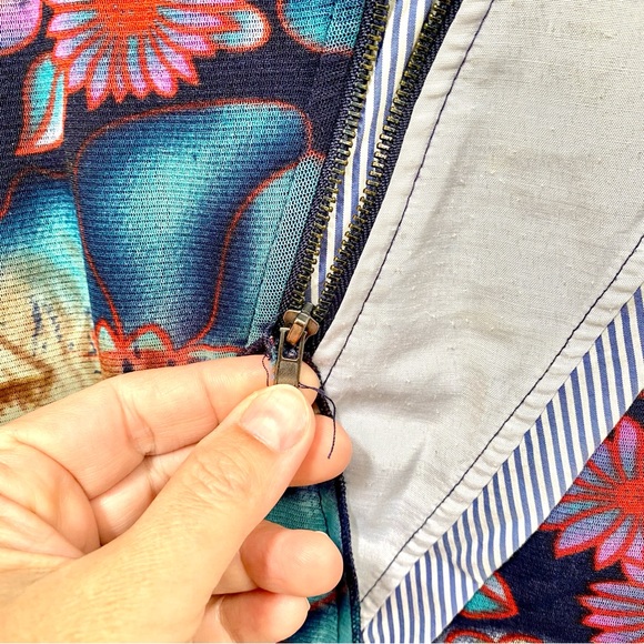 Artisan patchwork tunic/mini dress w farmhouse peasant prairie vibe - Picture 5 of 11